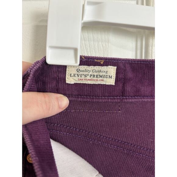 Levi’s Wedgie Straight Purple Corduroy Pants Size 27 White Tab Button Fly - Picture 5 of 9